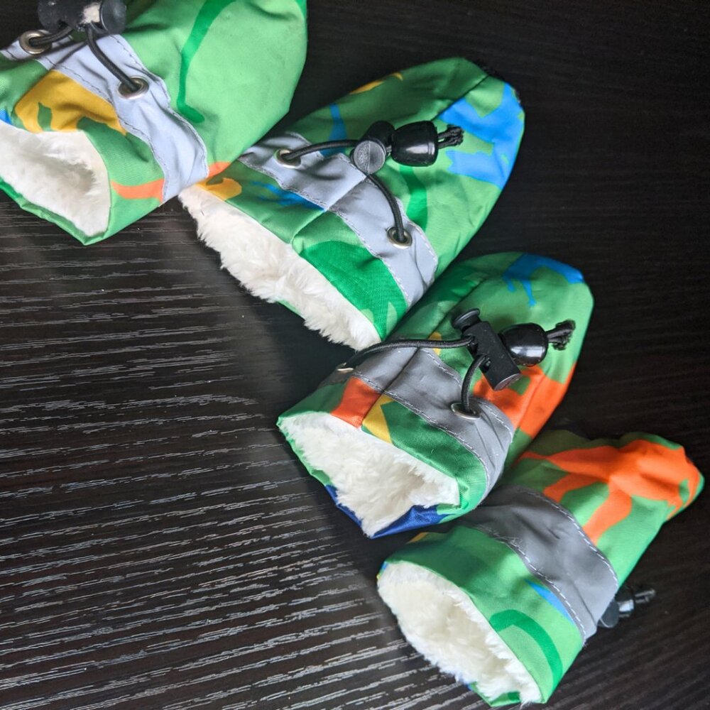 Dinosaur Dog Boots | NWOT | Drawstring | Rainboots | Pet Shoes | Reflective Band